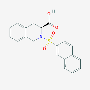 molecular formula C20H17NO4S B13157218 (3S)-2-(Naphthalene-2-sulfonyl)-1,2,3,4-tetrahydroisoquinoline-3-carboxylic acid 