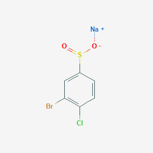 molecular formula C6H3BrClNaO2S B13157257 Sodium 3-bromo-4-chlorobenzene-1-sulfinate 