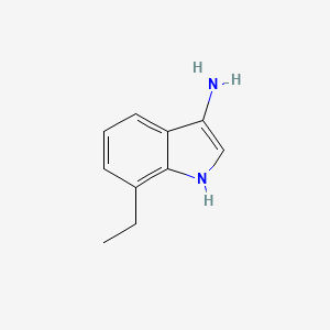 molecular formula C10H12N2 B13157274 7-ethyl-1H-indol-3-amine 