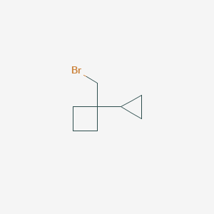 molecular formula C8H13Br B13157306 1-(Bromomethyl)-1-cyclopropylcyclobutane 