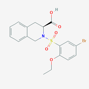 molecular formula C18H18BrNO5S B13157312 (3S)-2-(5-Bromo-2-ethoxybenzenesulfonyl)-1,2,3,4-tetrahydroisoquinoline-3-carboxylic acid 