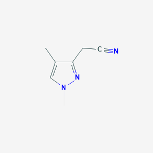 molecular formula C7H9N3 B13157338 2-(1,4-Dimethyl-1H-pyrazol-3-yl)acetonitrile 