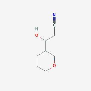 3-Hydroxy-3-(oxan-3-yl)propanenitrile