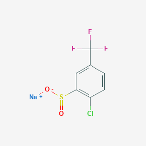 molecular formula C7H3ClF3NaO2S B13157399 Sodium 2-chloro-5-(trifluoromethyl)benzene-1-sulfinate 