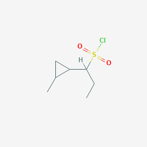 molecular formula C7H13ClO2S B13157401 1-(2-Methylcyclopropyl)propane-1-sulfonyl chloride 