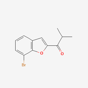 molecular formula C12H11BrO2 B13157416 1-(7-Bromo-1-benzofuran-2-yl)-2-methylpropan-1-one 