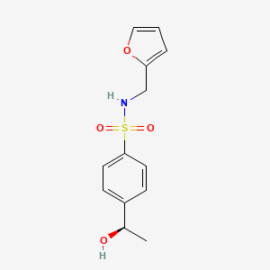 molecular formula C13H15NO4S B13157436 N-(Furan-2-ylmethyl)-4-[(1R)-1-hydroxyethyl]benzene-1-sulfonamide 