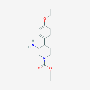 molecular formula C18H28N2O3 B13157453 Tert-butyl 3-amino-4-(4-ethoxyphenyl)piperidine-1-carboxylate 