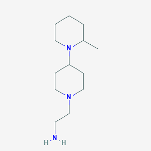 molecular formula C13H27N3 B13157461 2-[4-(2-Methylpiperidin-1-yl)piperidin-1-yl]ethan-1-amine 