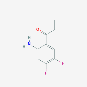 molecular formula C9H9F2NO B13157479 1-(2-Amino-4,5-difluorophenyl)propan-1-one 