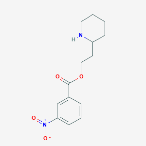 molecular formula C14H18N2O4 B13157494 2-(Piperidin-2-yl)ethyl 3-nitrobenzoate 