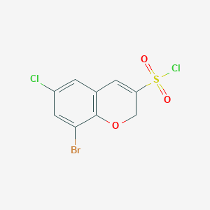 molecular formula C9H5BrCl2O3S B13157515 8-bromo-6-chloro-2H-chromene-3-sulfonyl chloride CAS No. 1235441-17-4