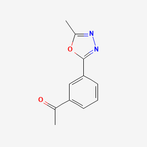 molecular formula C11H10N2O2 B13157531 1-[3-(5-Methyl-[1,3,4]oxadiazol-2-YL)-phenyl]-ethanone 