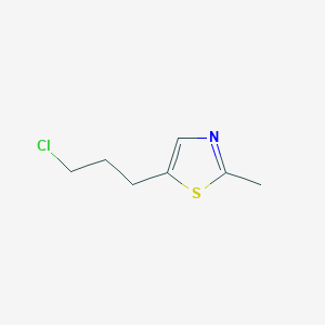 molecular formula C7H10ClNS B13157578 5-(3-Chloropropyl)-2-methyl-1,3-thiazole 