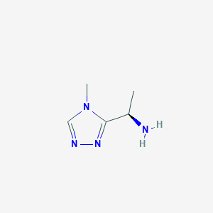 molecular formula C5H10N4 B13157585 (1R)-1-(4-methyl-4H-1,2,4-triazol-3-yl)ethan-1-amine 