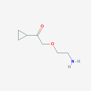 molecular formula C7H13NO2 B13157611 2-(2-Aminoethoxy)-1-cyclopropylethan-1-one 