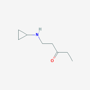 molecular formula C8H15NO B13157635 1-(Cyclopropylamino)pentan-3-one 