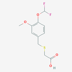 molecular formula C11H12F2O4S B13157647 [[4-(Difluoromethoxy)-3-methoxybenzyl]thio]acetic acid 