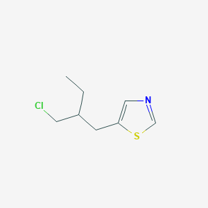 molecular formula C8H12ClNS B13157655 5-[2-(Chloromethyl)butyl]-1,3-thiazole 