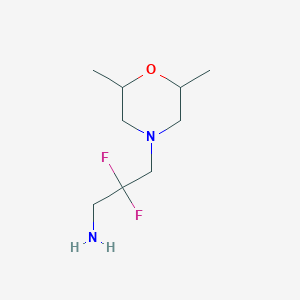 molecular formula C9H18F2N2O B13157668 3-(2,6-Dimethylmorpholin-4-yl)-2,2-difluoropropan-1-amine 