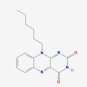 Benzo[g]pteridine-2,4(3H,10H)-dione, 10-hexyl-