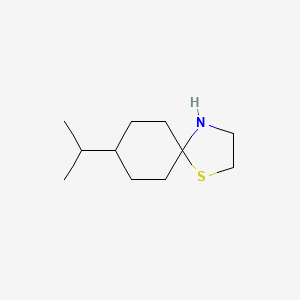 molecular formula C11H21NS B13157708 8-(Propan-2-yl)-1-thia-4-azaspiro[4.5]decane 