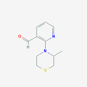 molecular formula C11H14N2OS B13157713 2-(3-Methylthiomorpholin-4-yl)pyridine-3-carbaldehyde 