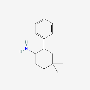 molecular formula C14H21N B13157732 4,4-Dimethyl-2-phenylcyclohexan-1-amine 