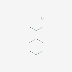 molecular formula C10H19Br B13157760 Cyclohexane, [1-(bromomethyl)propyl]- 