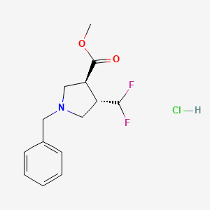 Methyl (3S,4S)-1-benzyl-4-(difluoromethyl)pyrrolidine-3-carboxylate hydrochloride