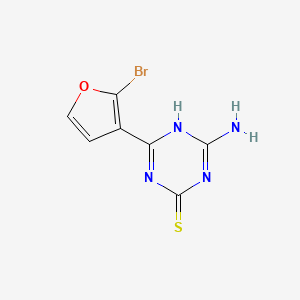 molecular formula C7H5BrN4OS B13157782 4-Amino-6-(2-bromofuran-3-yl)-1,3,5-triazine-2-thiol 