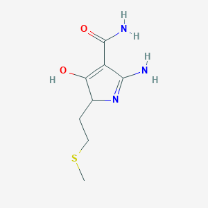 2-amino-5-[2-(methylsulfanyl)ethyl]-4-oxo-4,5-dihydro-1H-pyrrole-3-carboxamide