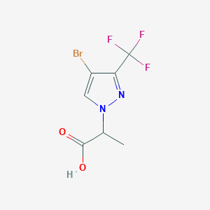 molecular formula C7H6BrF3N2O2 B13157814 2-[4-Bromo-3-(trifluoromethyl)-1H-pyrazol-1-YL]propanoic acid 