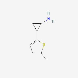 molecular formula C8H11NS B13157837 2-(5-Methylthiophen-2-yl)cyclopropan-1-amine 