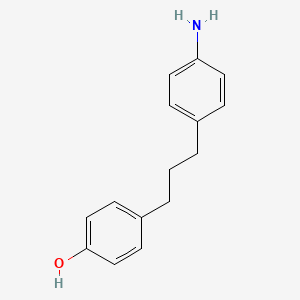 molecular formula C15H17NO B13157838 4-[3-(4-Aminophenyl)propyl]phenol 