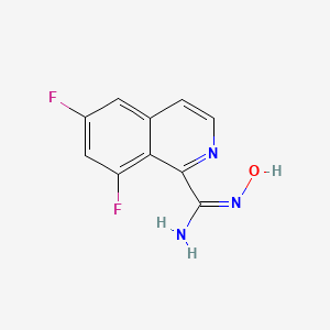 molecular formula C10H7F2N3O B13157910 (E)-6,8-Difluoro-N'-hydroxyisoquinoline-1-carboximidamide 