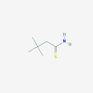 molecular formula C6H13NS B13157923 3,3-Dimethylbutanethioamide 