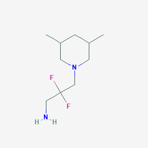 molecular formula C10H20F2N2 B13157933 3-(3,5-Dimethylpiperidin-1-yl)-2,2-difluoropropan-1-amine 