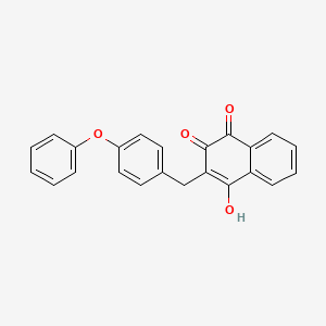 molecular formula C23H16O4 B13157939 4-Hydroxy-3-(4-phenoxybenzyl)naphthalene-1,2-dione CAS No. 18100-23-7