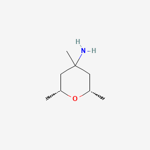 molecular formula C8H17NO B13157950 (2R,6S)-2,4,6-Trimethyloxan-4-amine 