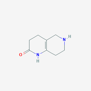 molecular formula C8H12N2O B13158019 3,4,5,6,7,8-hexahydro-1,6-naphthyridin-2(1H)-one 