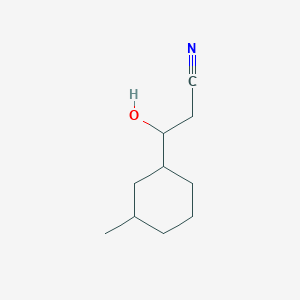 molecular formula C10H17NO B13158044 3-Hydroxy-3-(3-methylcyclohexyl)propanenitrile 