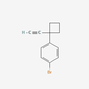 molecular formula C12H11Br B13158068 1-Bromo-4-(1-ethynylcyclobutyl)benzene 