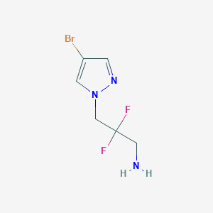 molecular formula C6H8BrF2N3 B13158077 3-(4-Bromo-1H-pyrazol-1-yl)-2,2-difluoropropan-1-amine 