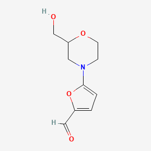 molecular formula C10H13NO4 B13158079 5-[2-(Hydroxymethyl)morpholin-4-YL]furan-2-carbaldehyde 