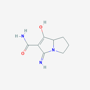 molecular formula C8H11N3O2 B13158126 3-amino-1-oxo-5,6,7,7a-tetrahydro-1H-pyrrolizine-2-carboxamide 