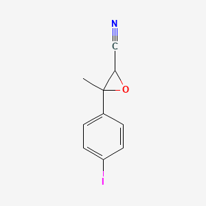 molecular formula C10H8INO B13158129 3-(4-Iodophenyl)-3-methyloxirane-2-carbonitrile 