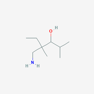 molecular formula C9H21NO B13158193 4-(Aminomethyl)-2,4-dimethylhexan-3-OL 