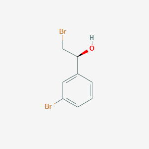 molecular formula C8H8Br2O B13158200 (1S)-2-bromo-1-(3-bromophenyl)ethanol 