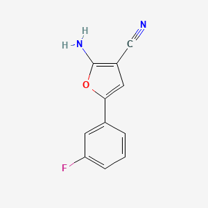 2-Amino-5-(3-fluorophenyl)furan-3-carbonitrile